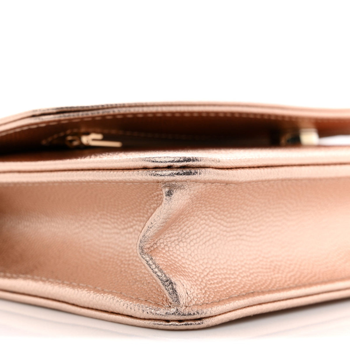 Metallic Caviar Timeless CC Wallet On Chain WOC Copper wholesalehk.shop