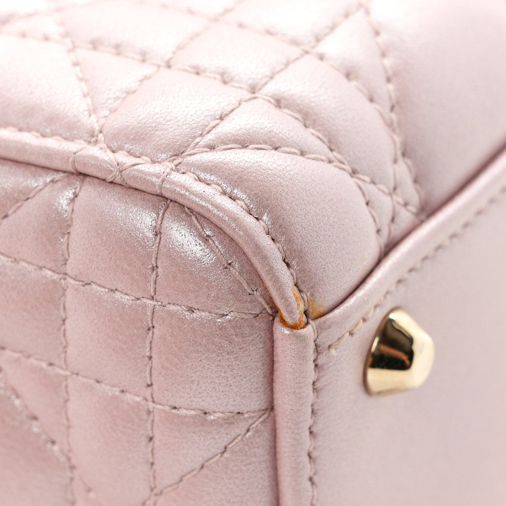 Metallic Lambskin Cannage Mini Lady Dior  Lotus wholesalehk.shop