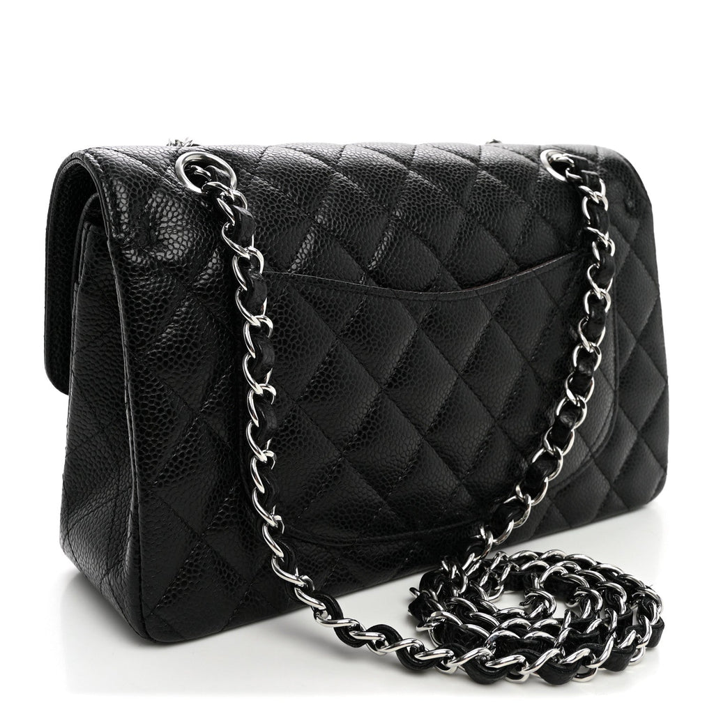 Caviar Quilted Small Double Flap Black wholesalehk.shop