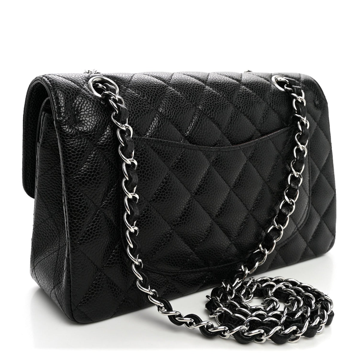 Caviar Quilted Small Double Flap Black wholesalehk.shop