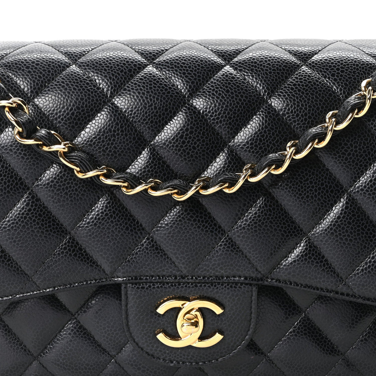 Caviar Quilted Jumbo Double Flap Black wholesalehk.shop
