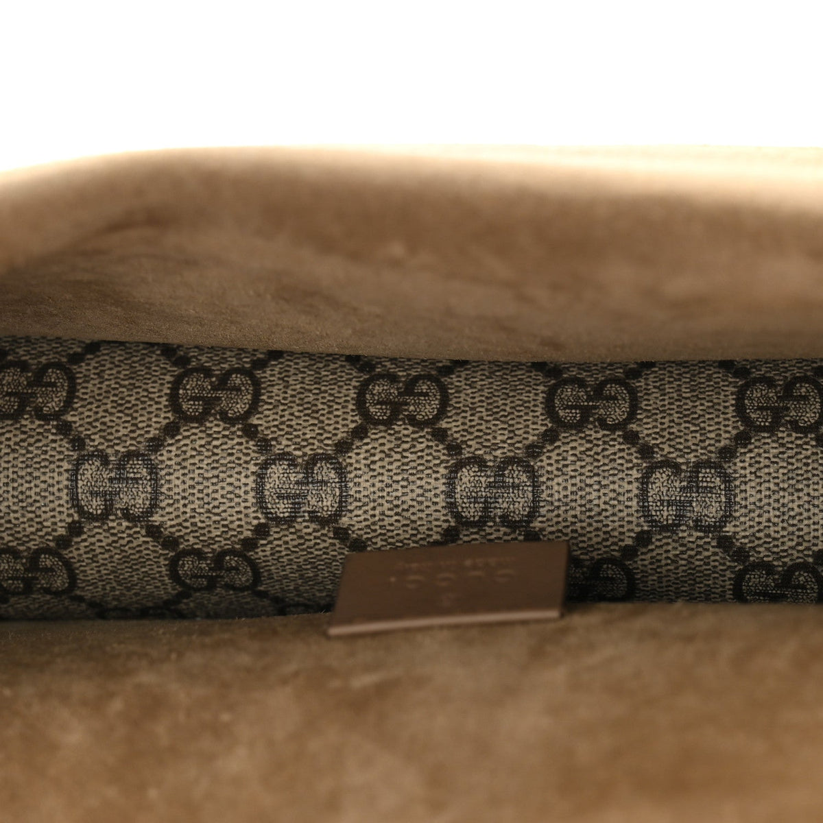 GG Supreme Monogram Suede Crystal Small Dionysus Shoulder Bag Beige Ebony Taupe wholesalehk.shop