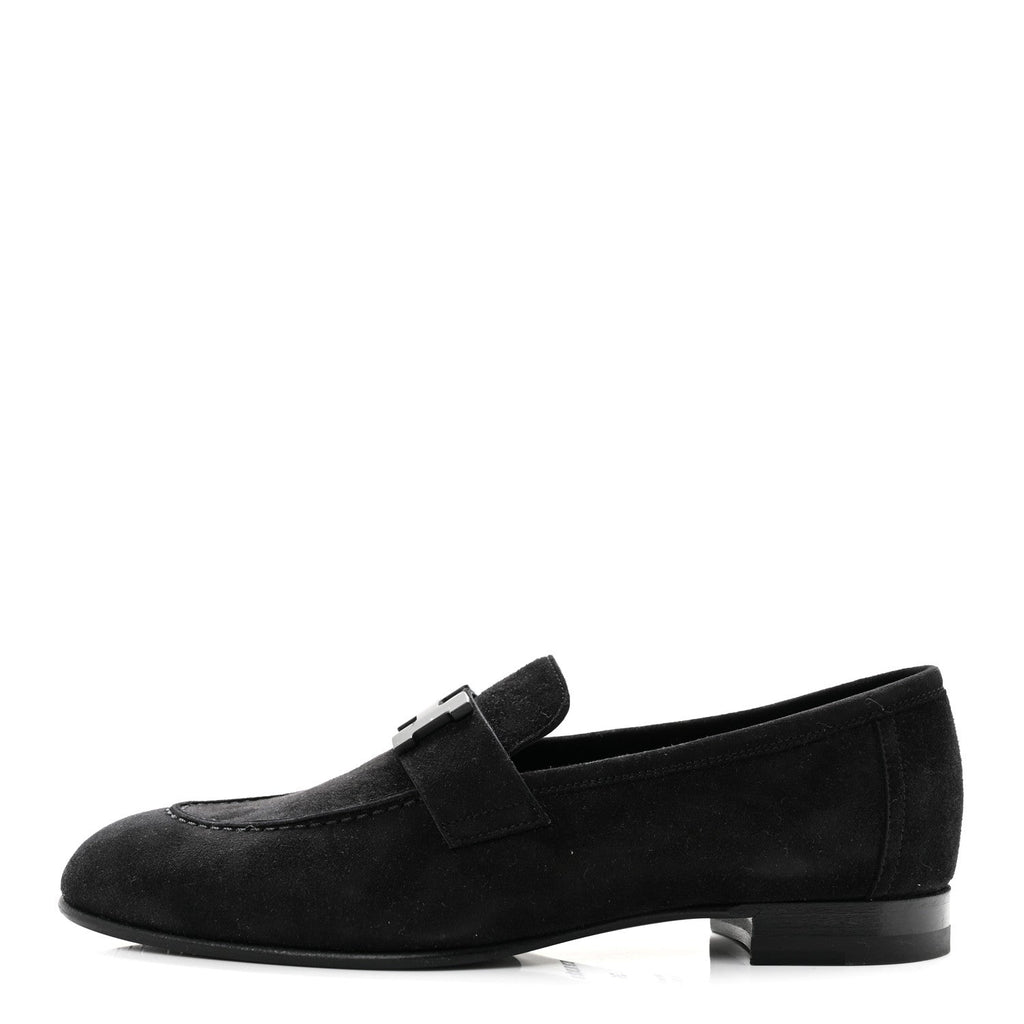 Suede Goatskin Paris Loafers 36 Black wholesalehk.shop