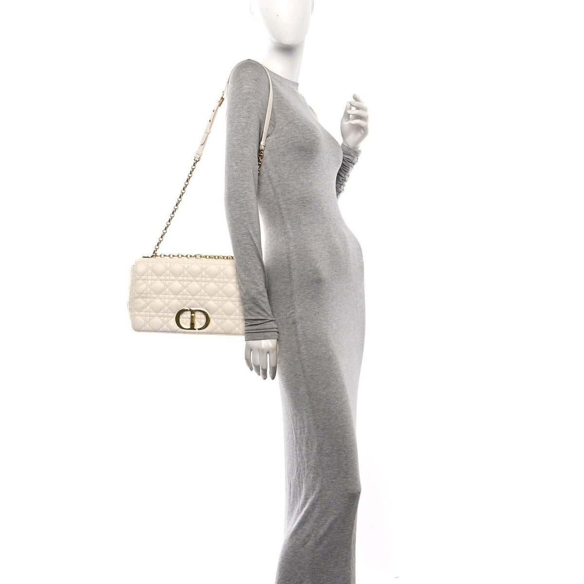 Grained Calfskin Cannage Large Caro Bag Latte wholesalehk.shop