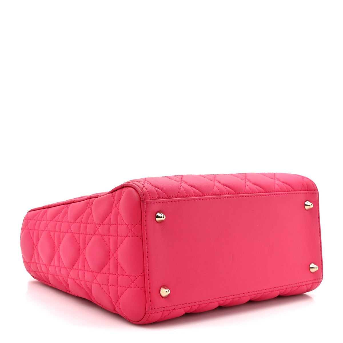 Lambskin Cannage Medium Lady Dior Fuchsia wholesalehk.shop