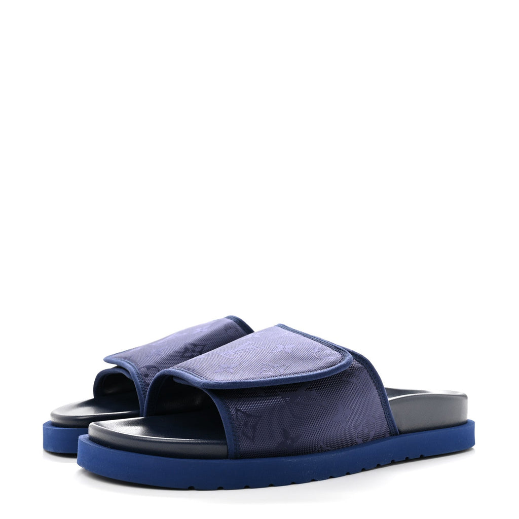 Monogram Mens Miami Mules 8.5 Navy Blue £¨ Direct shipment via from wholesalehk.shop