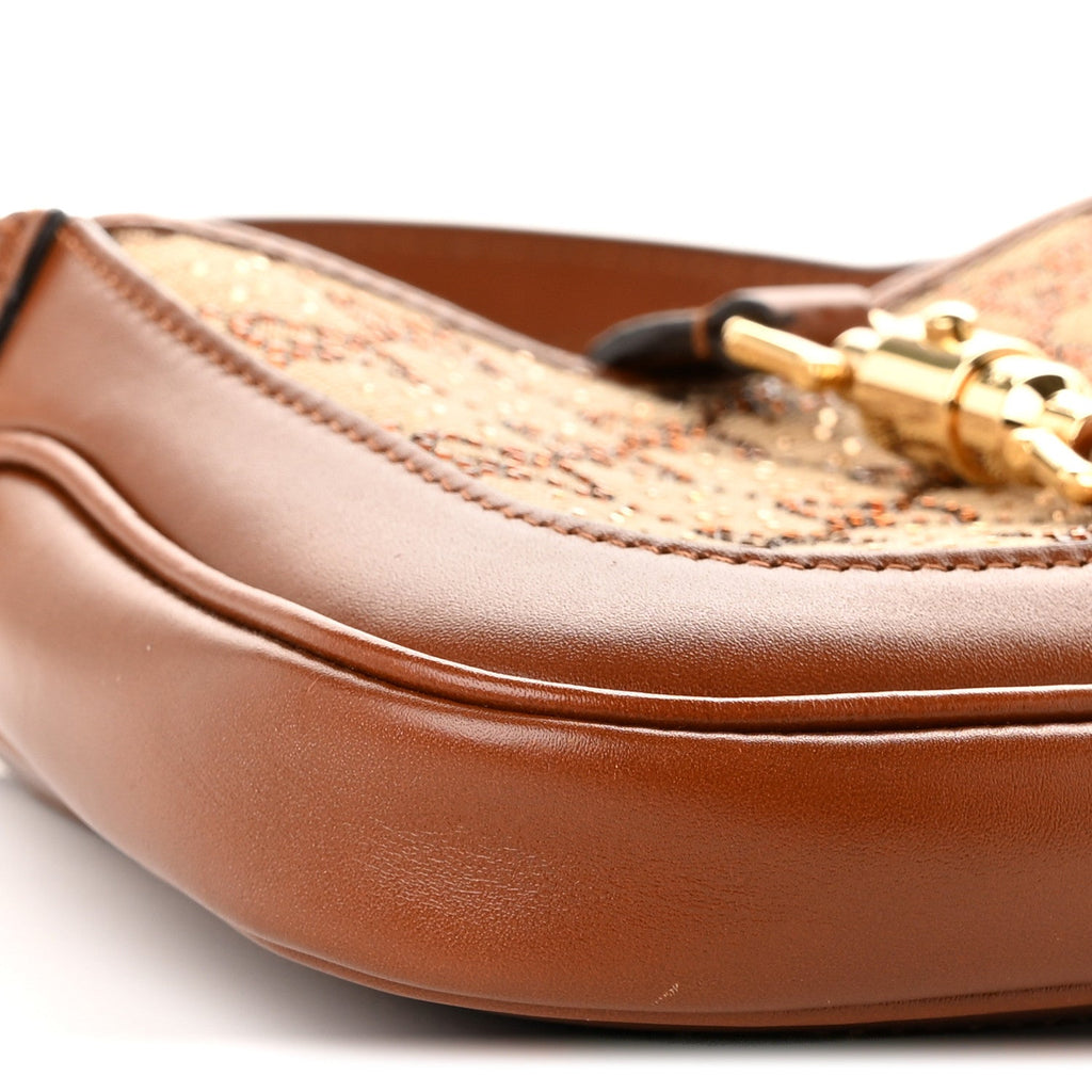 New Canvas Charisma Calfskin Crystal GG Monogram Mini Jackie 1961 Hobo Camel Ebony £¨ Direct shipment via from wholesalehk.shop