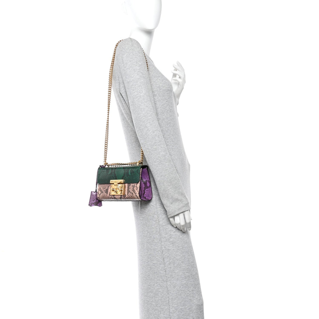 Snakeskin Small Padlock Shoulder Bag Green Pink Purple £¨ Direct shipment via from wholesalehk.shop