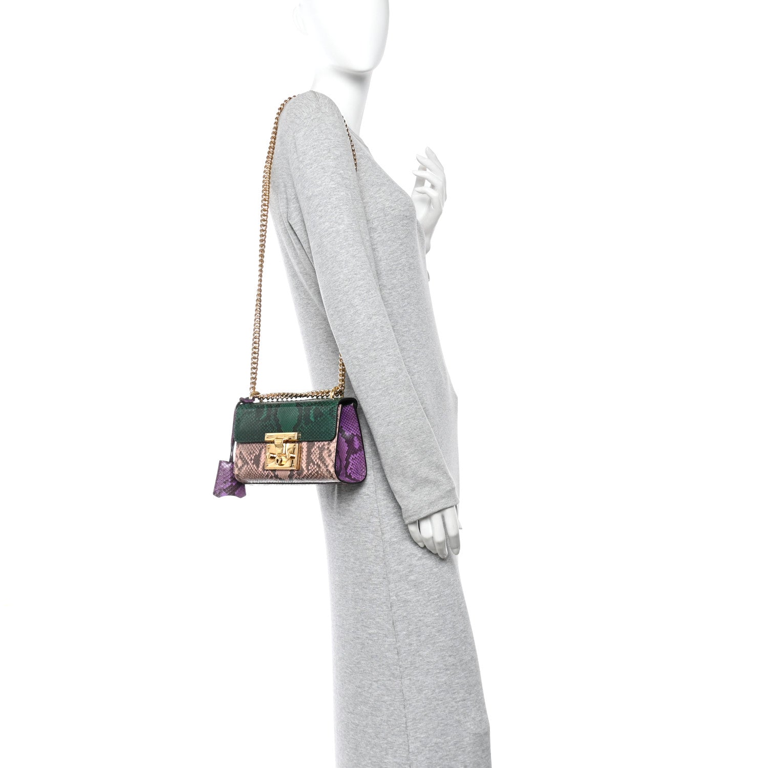 Snakeskin Small Padlock Shoulder Bag Green Pink Purple £¨ Direct shipment via from wholesalehk.shop