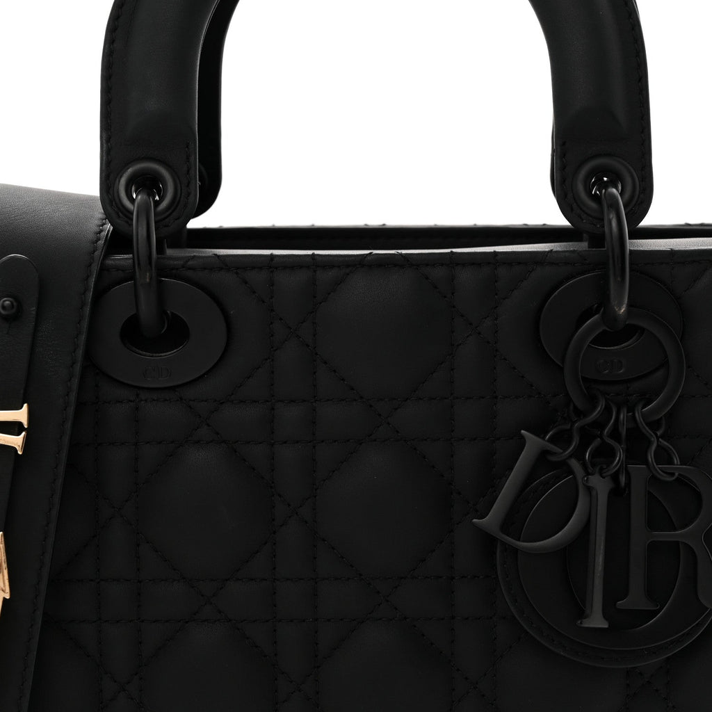 Ultra Matte Calfskin Cannage Small My ABCDior Lady Dior Black wholesalehk.shop
