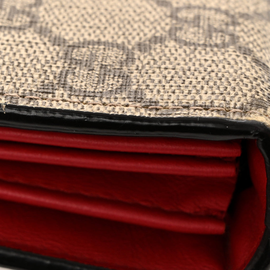GG Supreme Monogram Mini Dionysus Chain Wallet Beige Vulcanic Red wholesalehk.shop