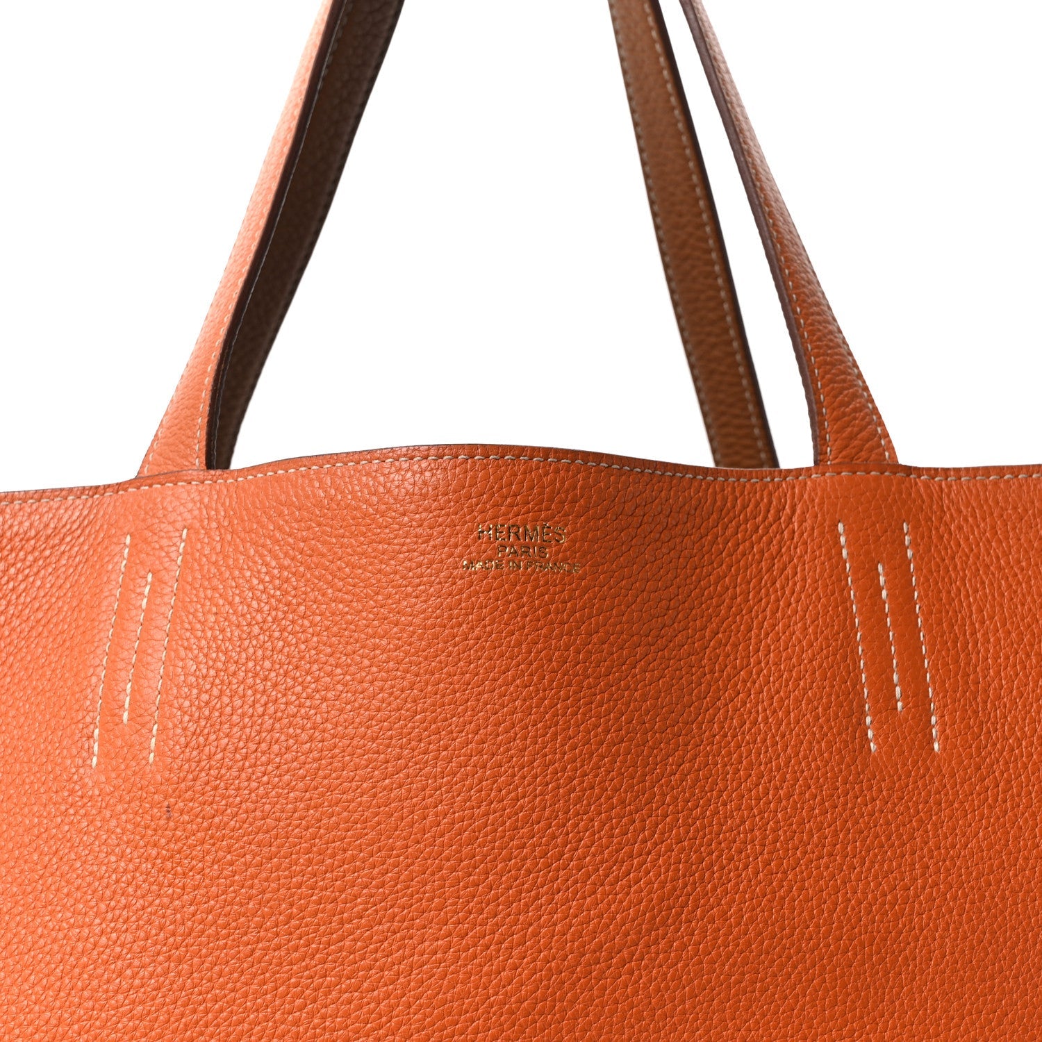 Taurillon Clemence Double Sens Reversible Tote Orange Gold £¨ Direct shipment via from wholesalehk.shop