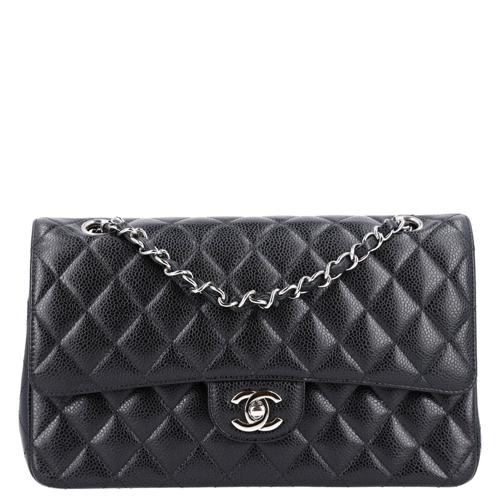 Caviar Quilted Medium Double Flap Black wholesalehk.shop