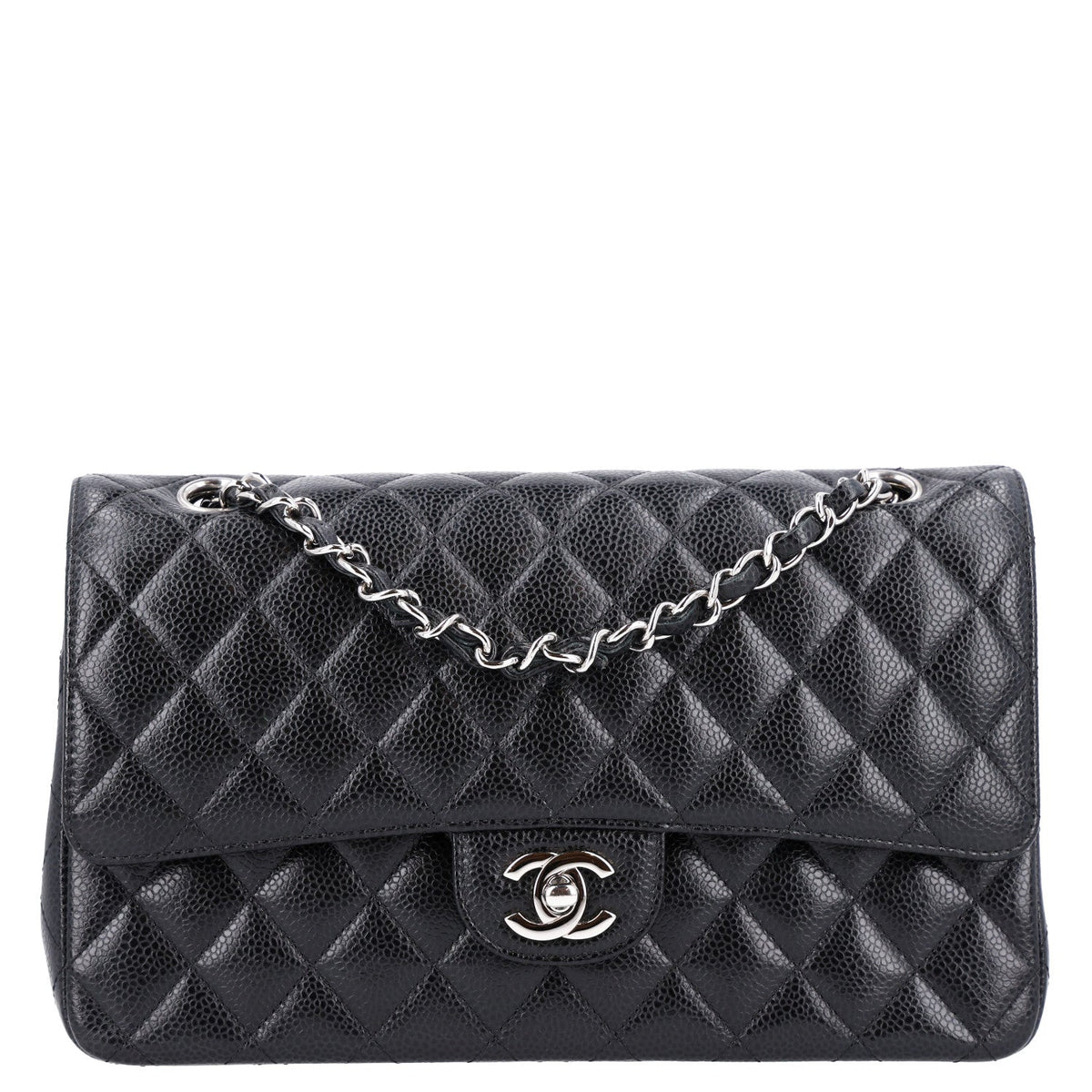 Caviar Quilted Medium Double Flap Black wholesalehk.shop