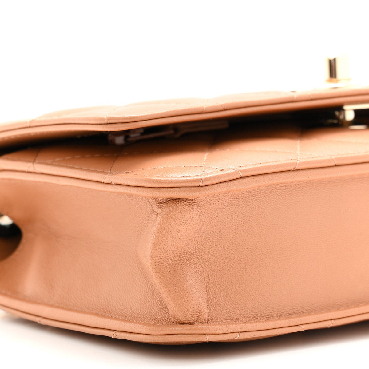 Lambskin Quilted Trendy CC Wallet On Chain WOC Camel wholesalehk.shop