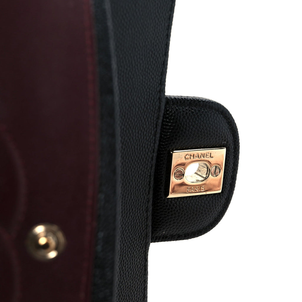 Caviar Chevron Quilted Medium Double Flap Black wholesalehk.shop