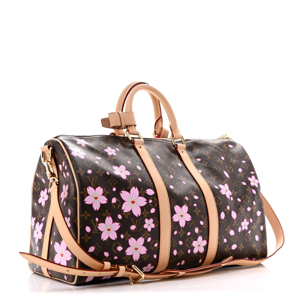 LV X TM Monogram Cherry Blossom Keepall Bandouliere 45 Sakura Brown wholesalehk.shop