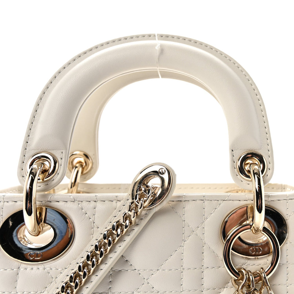 Lambskin Cannage Mini Lady Dior Latte wholesalehk.shop