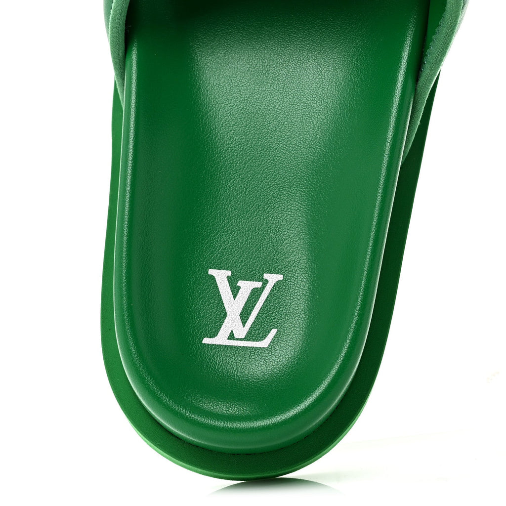 Embossed Monogram Pool Pillow Comfort Mules 9 Green £¨ Direct shipment via from wholesalehk.shop