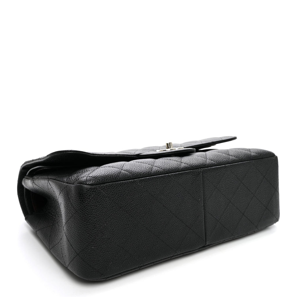Caviar Quilted Jumbo Double Flap Black wholesalehk.shop