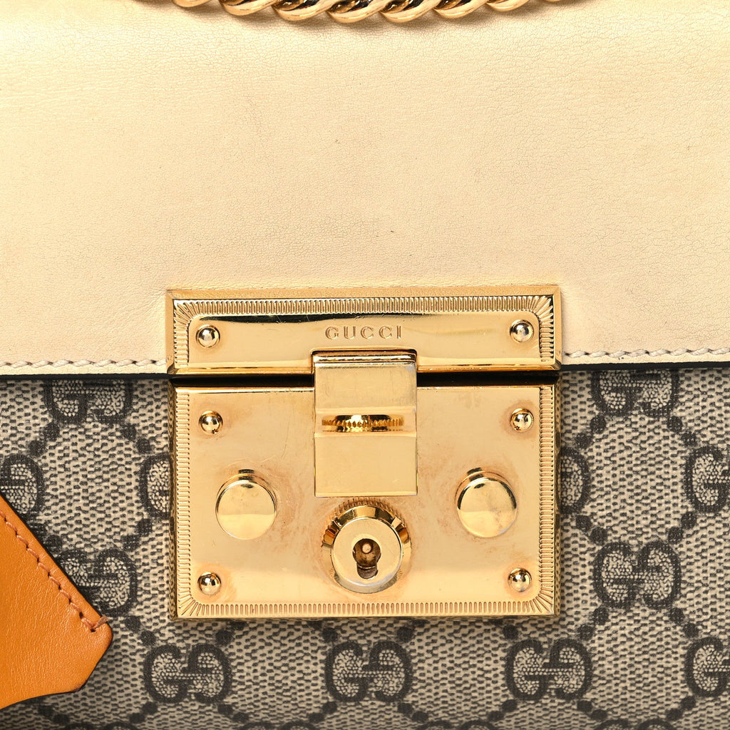 GG Supreme Monogram Calfskin Small Padlock Shoulder Bag Beige Mystic White Sun Oil £¨ Direct shipment via from wholesalehk.shop