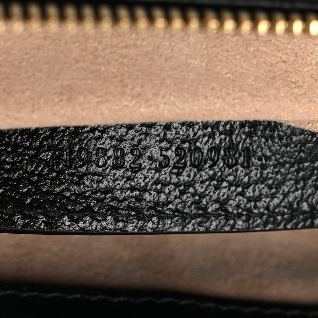 Textured Calfskin Web Small Ophidia Tote Bag Black wholesalehk.shop