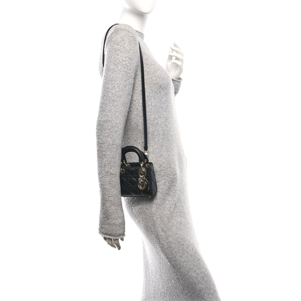 Lambskin Cannage Micro Lady Dior Black wholesalehk.shop