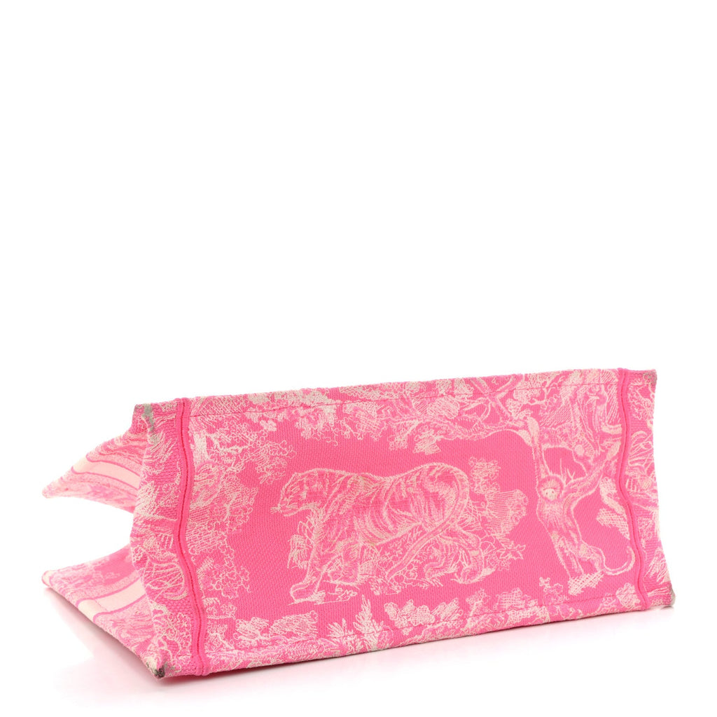 Canvas Embroidered Medium Dioriviera Toile De Jouy Book Tote Fluorescent Pink £¨ Direct shipment via from wholesalehk.shop