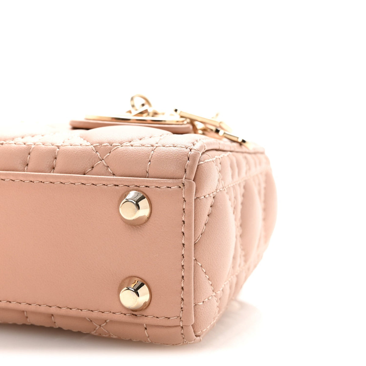 Lambskin Cannage Micro Lady Dior Rose Des Vents wholesalehk.shop