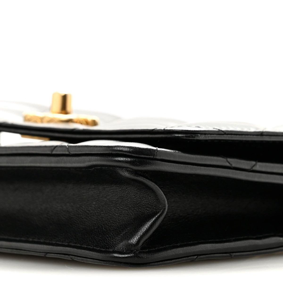 Lambskin Quilted Logo WOC Wallet On Chain Black wholesalehk.shop