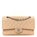 Caviar Quilted Medium Double Flap Beige wholesalehk.shop