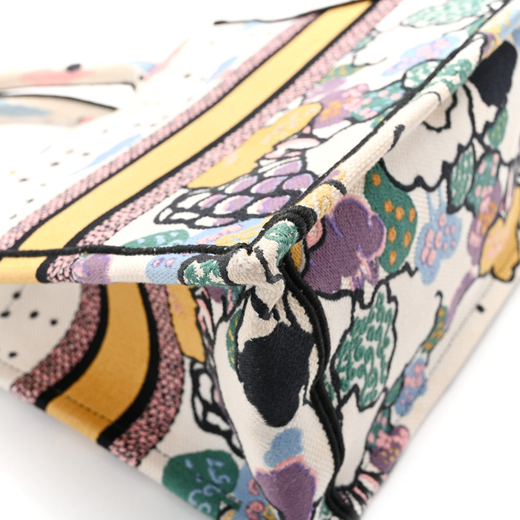 Canvas Embroidered Ciel De Reve Small Book Tote Latte Multicolor £¨ Direct shipment via from wholesalehk.shop