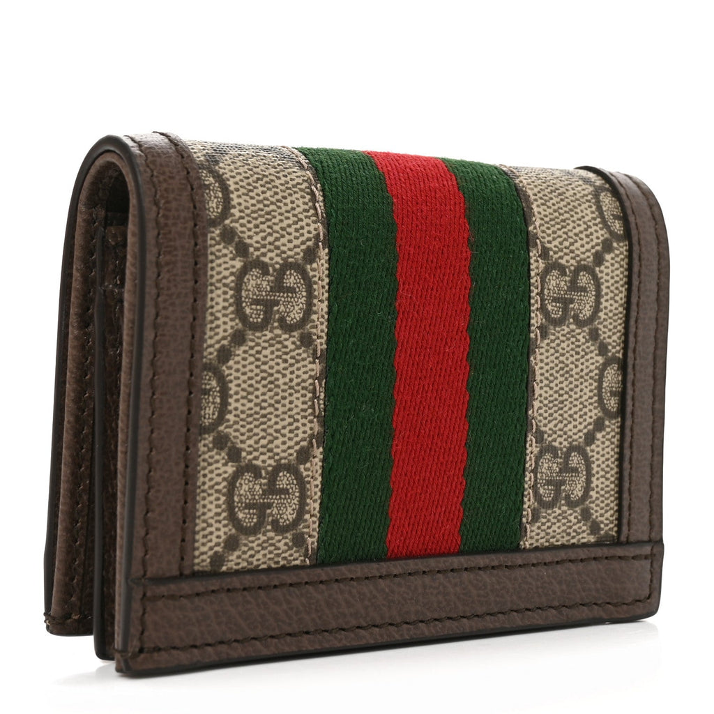 GG Supreme Monogram Web Ophidia Card Case Beige New Acero wholesalehk.shop