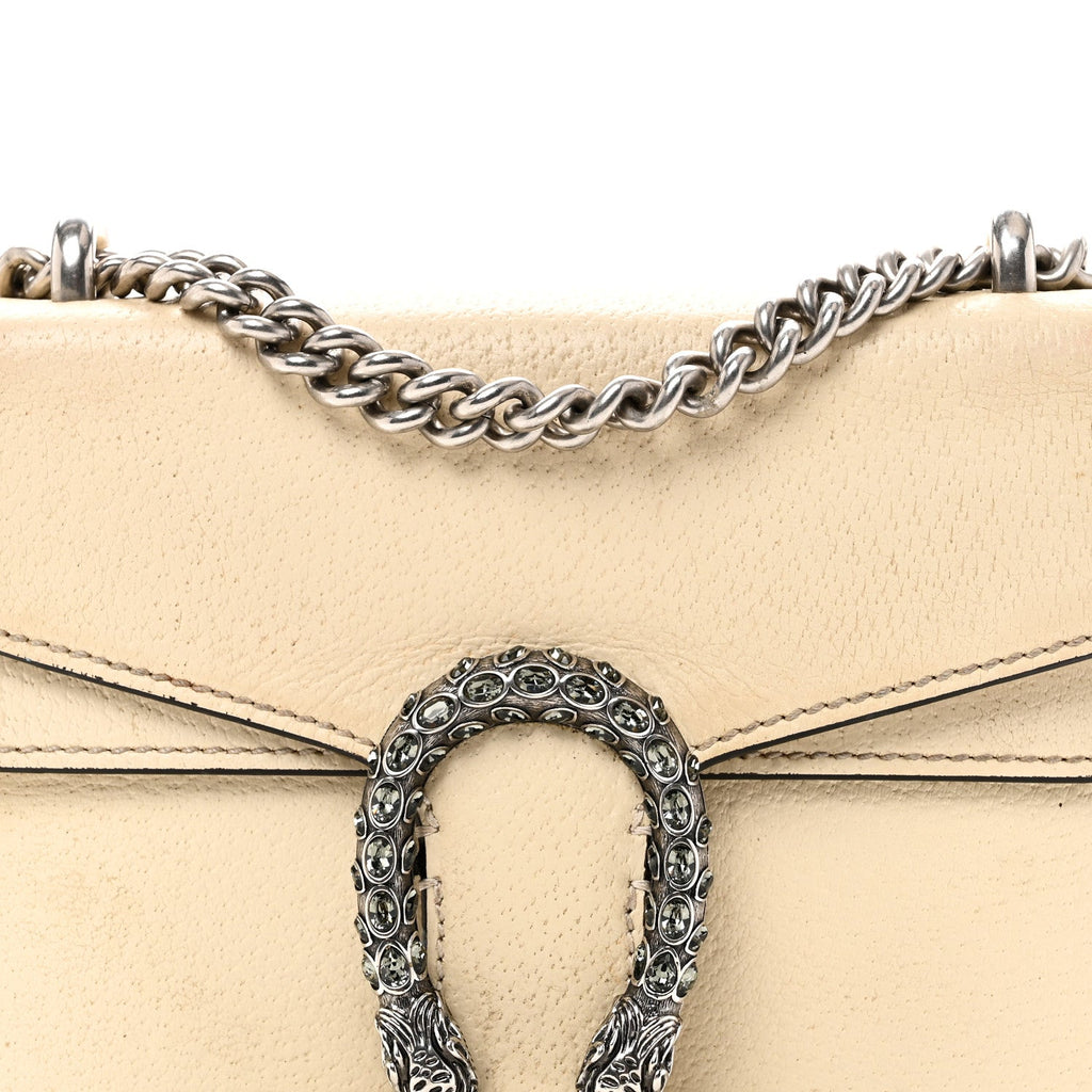 Textured Calfskin Crystal Mini Dionysus Shoulder Bag Mystic White wholesalehk.shop