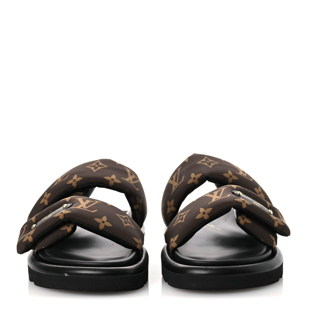 Nylon Monogram LV Pool Pillow Flat Comfort Mule 37 Cacao Brown 37 Cacao Brown £¨ Direct shipment via from wholesalehk.shop