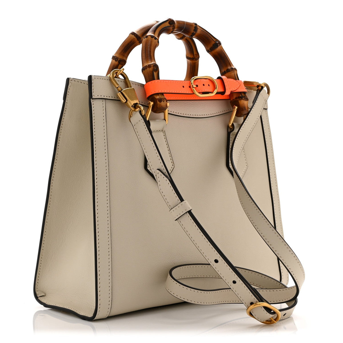Wonka Grain Calfskin Small Diana Tote Bag Mystic White Cuir wholesalehk.shop