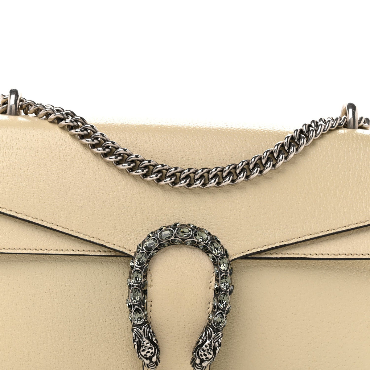 Textured Calfskin Crystal Small Dionysus Shoulder Bag Mystic White wholesalehk.shop