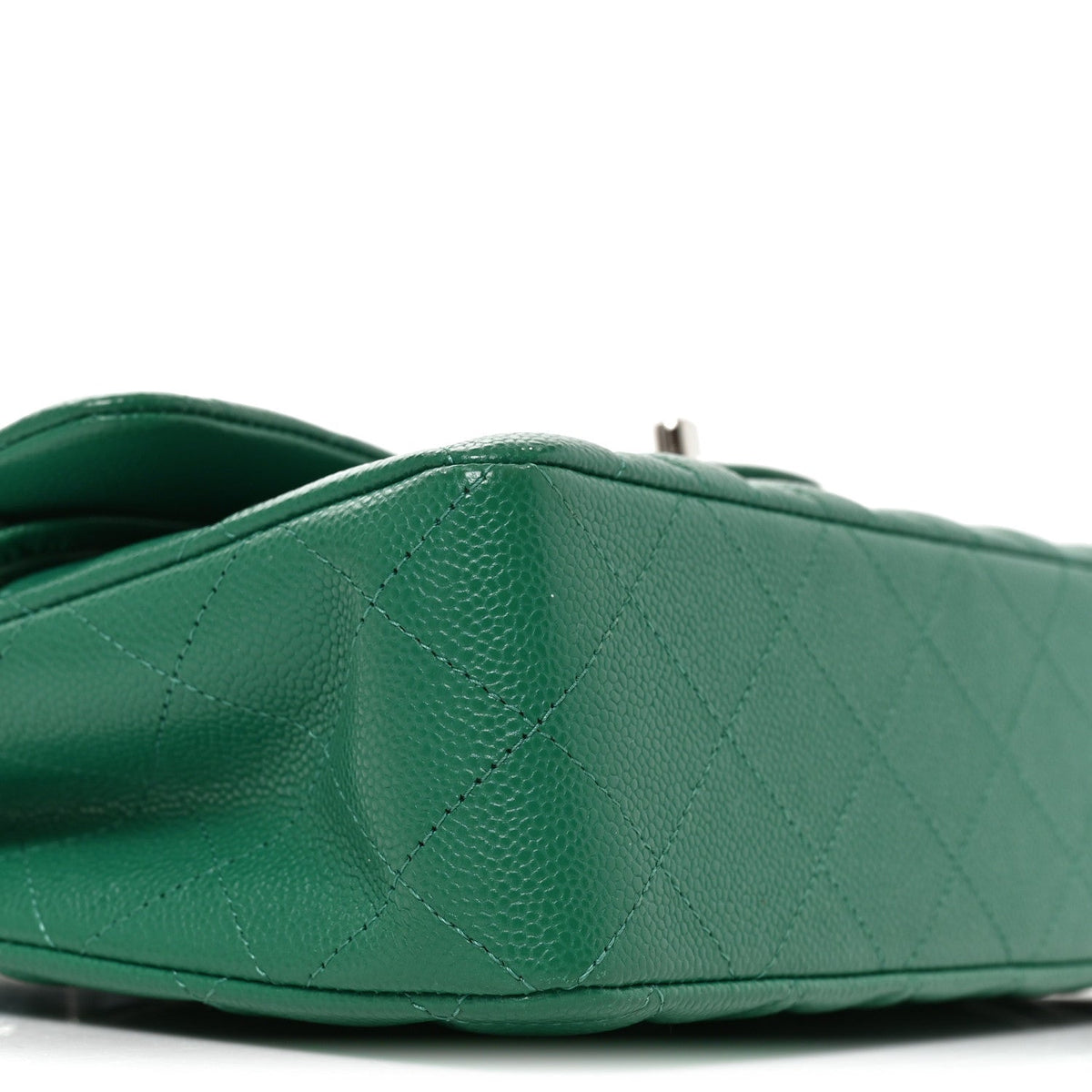 Caviar Quilted Small Double Flap Green wholesalehk.shop