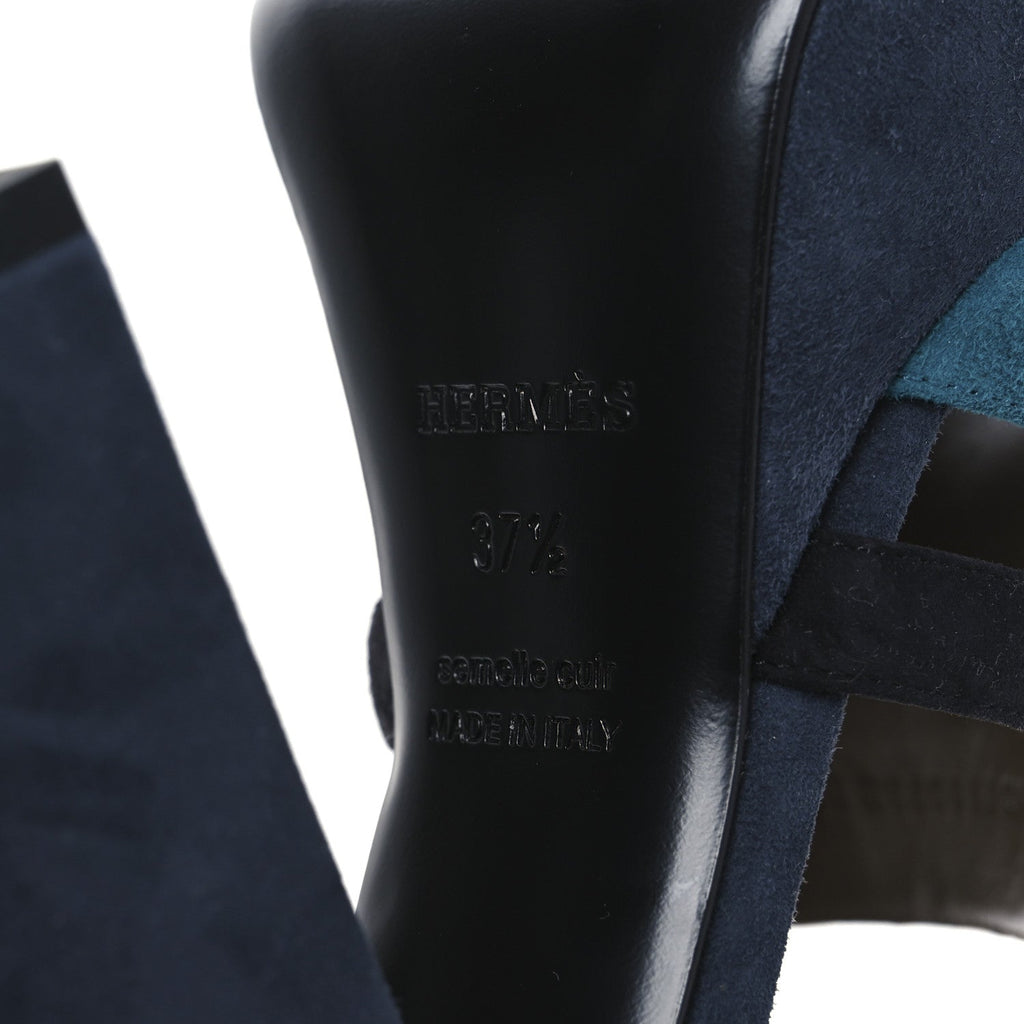 Suede Goatskin Calas Sandals 37.5 Vert Oxford Bleu Celeste Black wholesalehk.shop