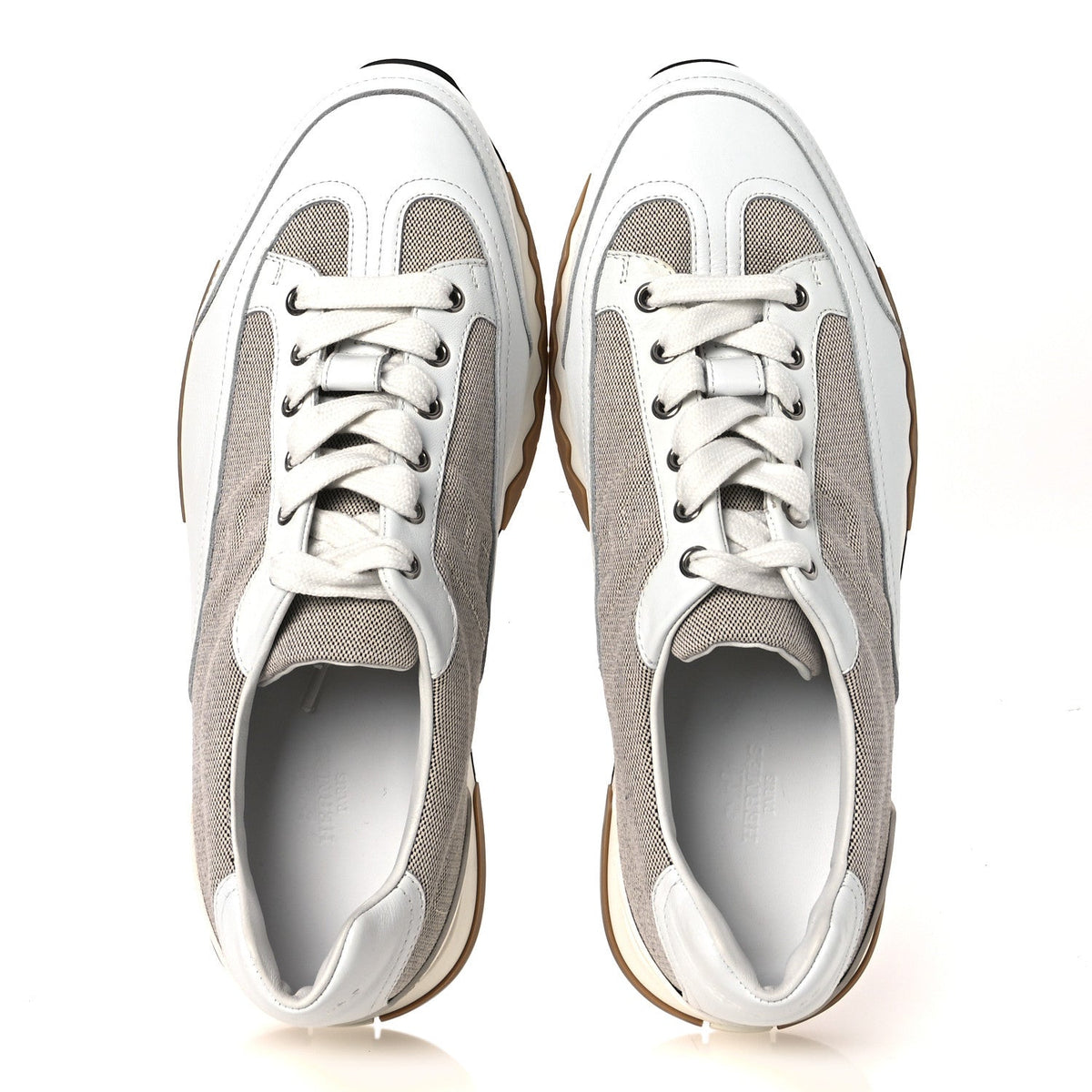 Canvas Calfskin Mens Trail Sneakers 41.5 Prunoir White wholesalehk.shop