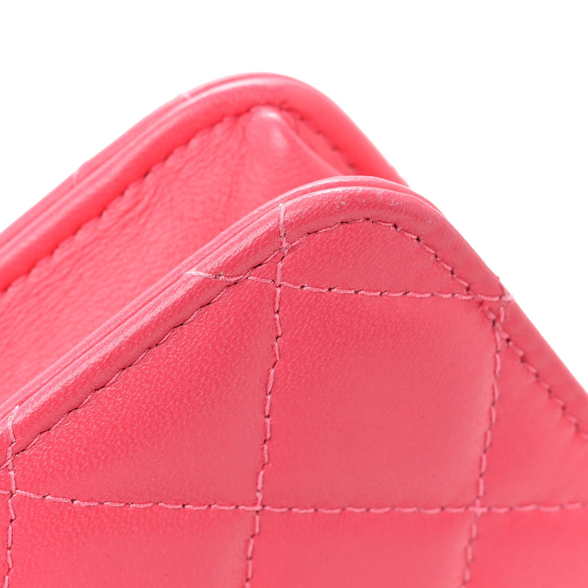 Lambskin Quilted Trendy CC Wallet On Chain WOC Pink wholesalehk.shop