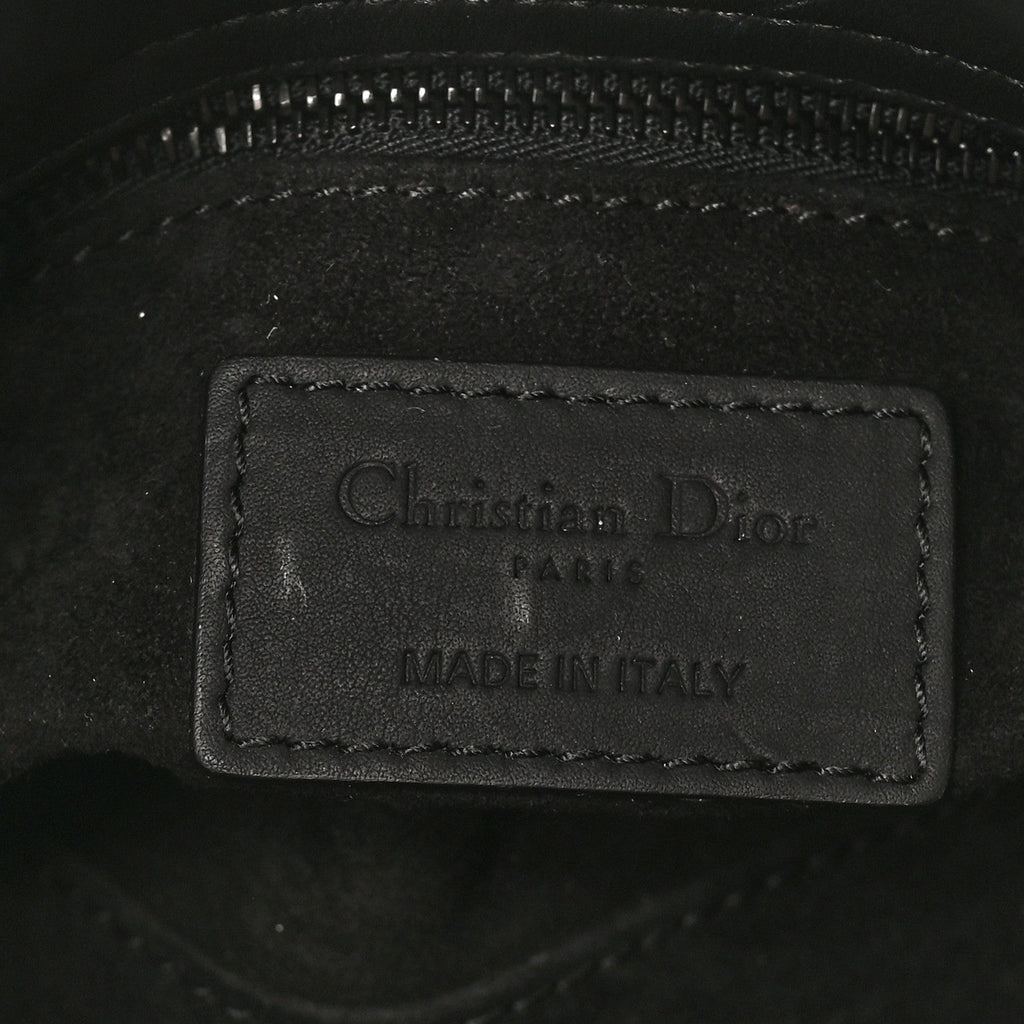 Ultra Matte Calfskin Cannage Mini Lady Dior Black wholesalehk.shop
