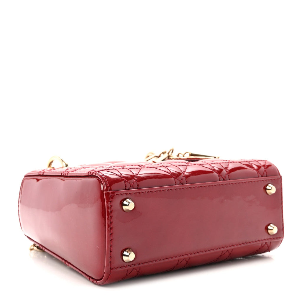 Patent Cannage Mini Lady Dior Red wholesalehk.shop