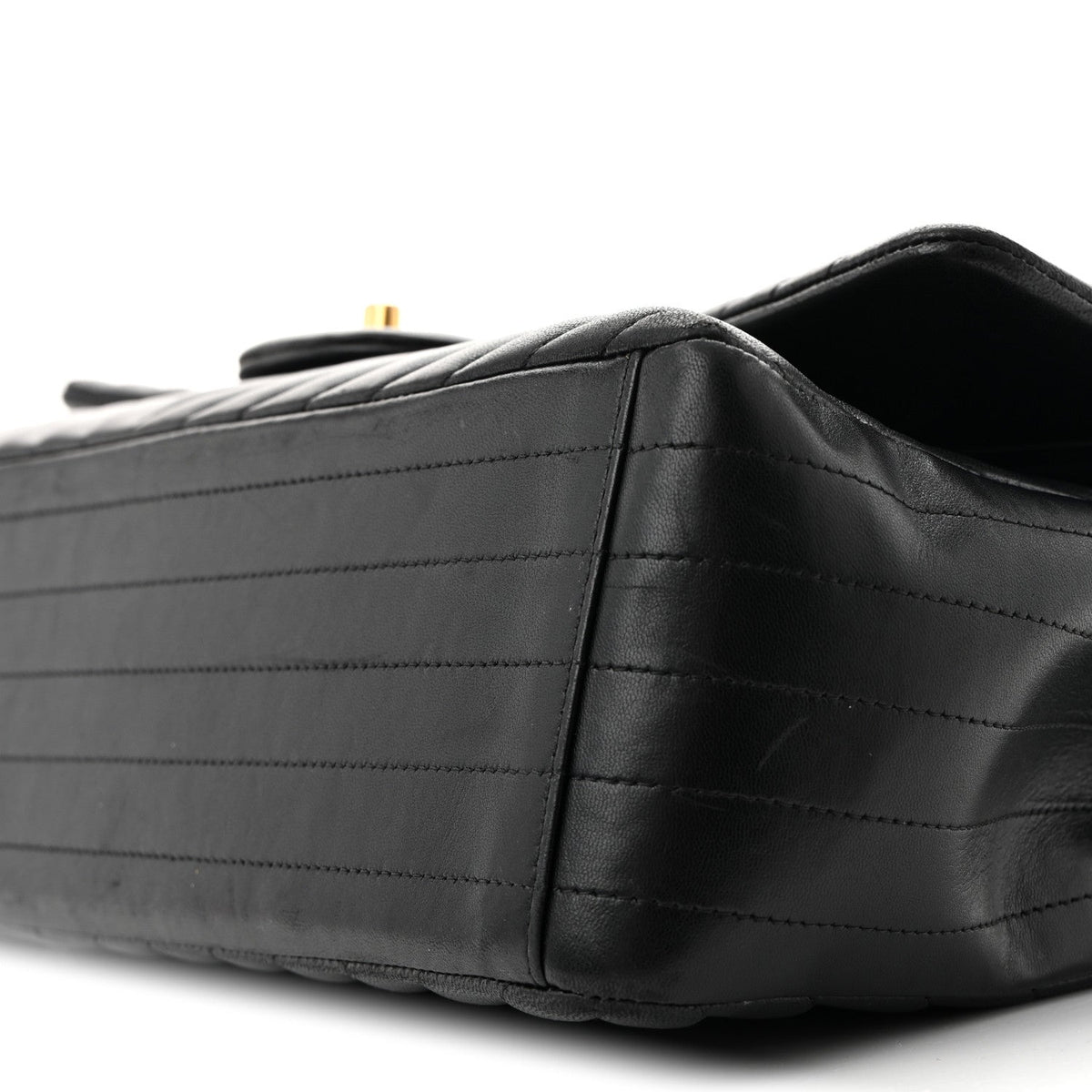 Lambskin Chevron Quilted Maxi Double Flap Black wholesalehk.shop