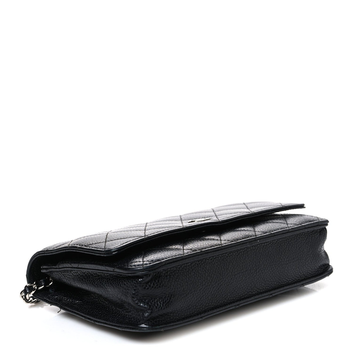 Caviar Quilted Wallet On Chain WOC Black wholesalehk.shop