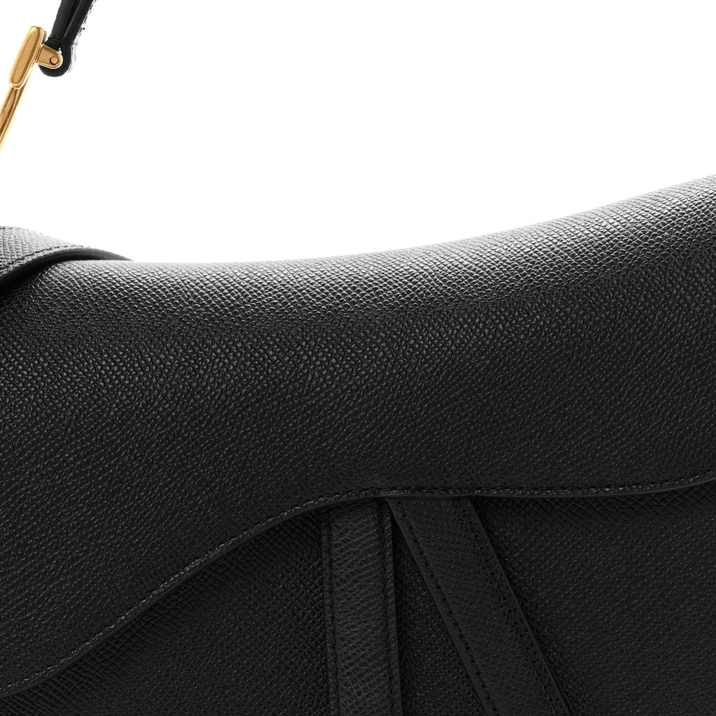 Grained Calfskin Saddle Bag With Strap Black wholesalehk.shop