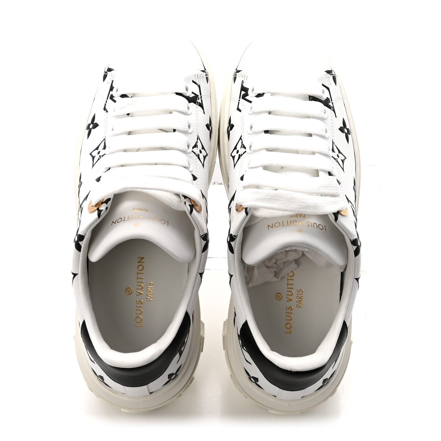 Calfskin Monogram Debossed Time Out Sneakers 35 Black £¨ Direct shipment via from wholesalehk.shop