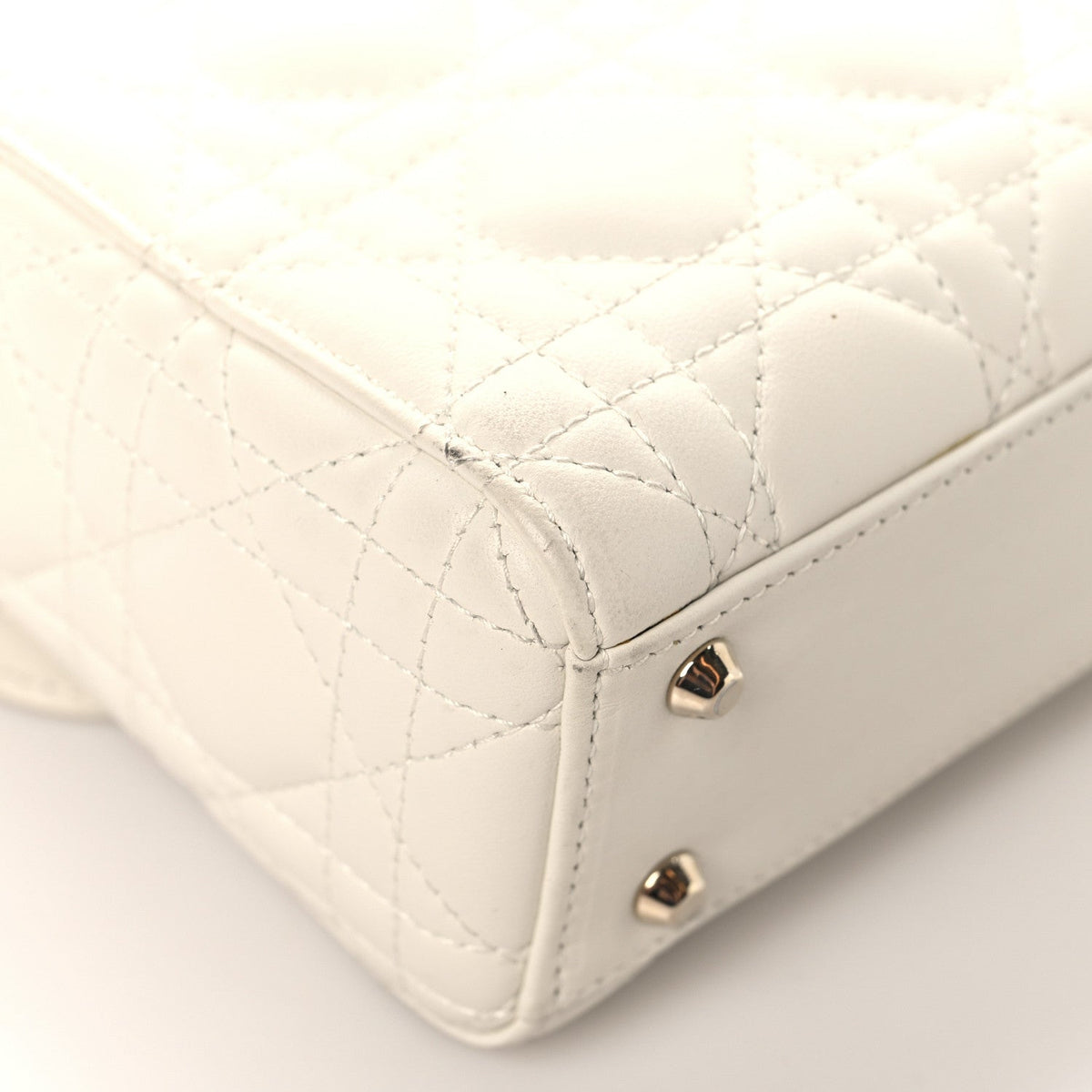 Lambskin Cannage Mini Lady Dior White wholesalehk.shop