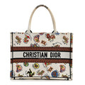 Canvas Embroidered Dragon Zodiac Medium Book Tote White Multicolor £¨ Direct shipment via from wholesalehk.shop