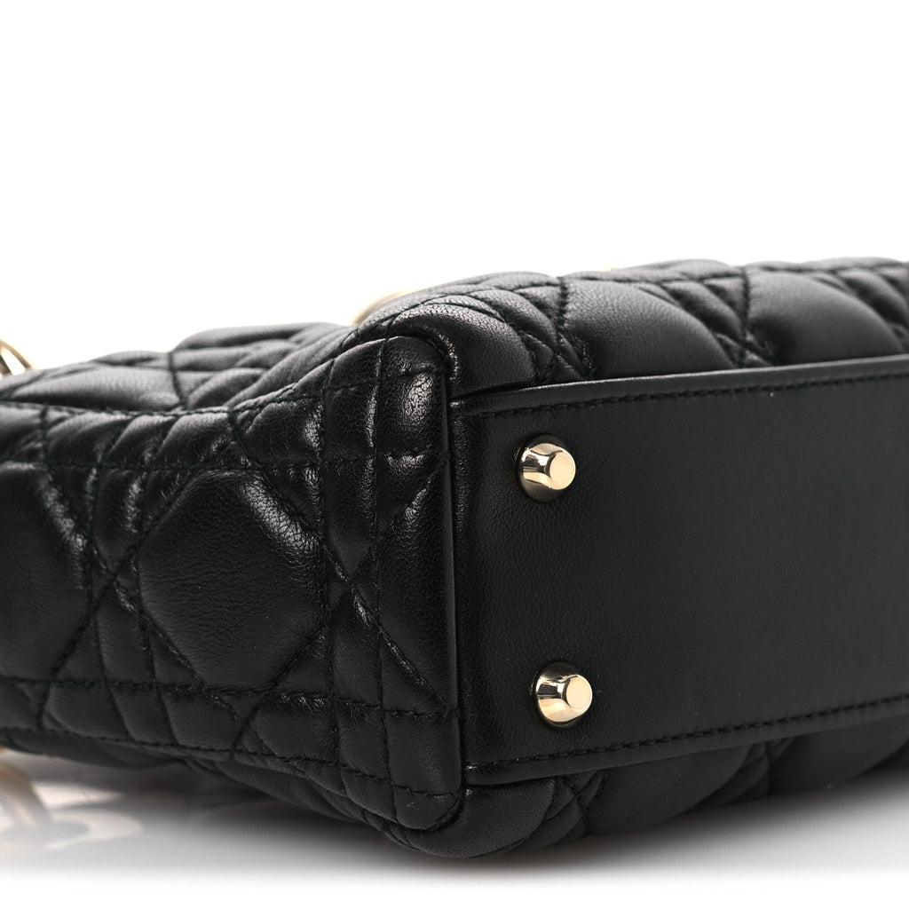 Lambskin Cannage Mini Lady Dior Black wholesalehk.shop